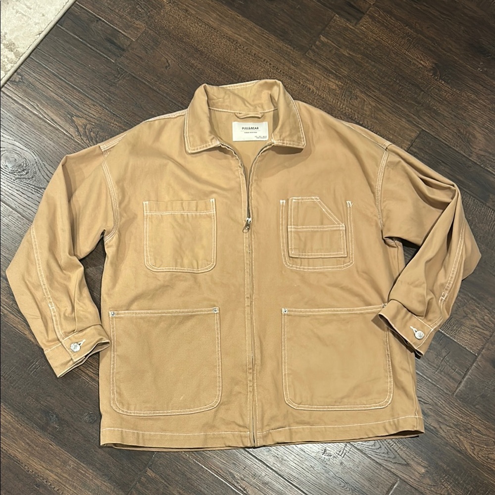 Pull & Bear women’s zip up chore coat size large